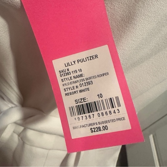 Lilly Pulitzer Kylo Strapless Skirted Romper Resort White Sz 10 NWT - Picture 9 of 9